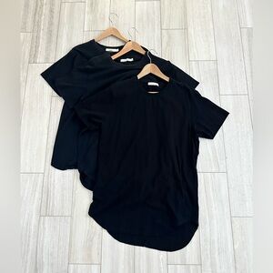 MNML Shirt-Tail Collection of 3 tees, size L in black